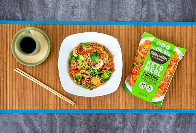 Miracle Noodle Ready to Eat Teriyaki Pasta 9.2 Oz (Pack of 6) Plant Based Shirataki Konjac Noodles 45 Calories 3g Net Carbs Per Serving Keto Gluten-Free