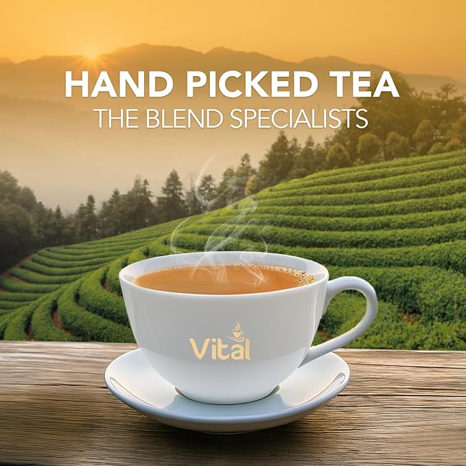 Vital Classic Loose Leaf Tea - Black Tea Beverages Black Chai Tea Naturally Anti Oxidized Black Loose Tea Leaf Blend- 900gm- Easy To Use Jar