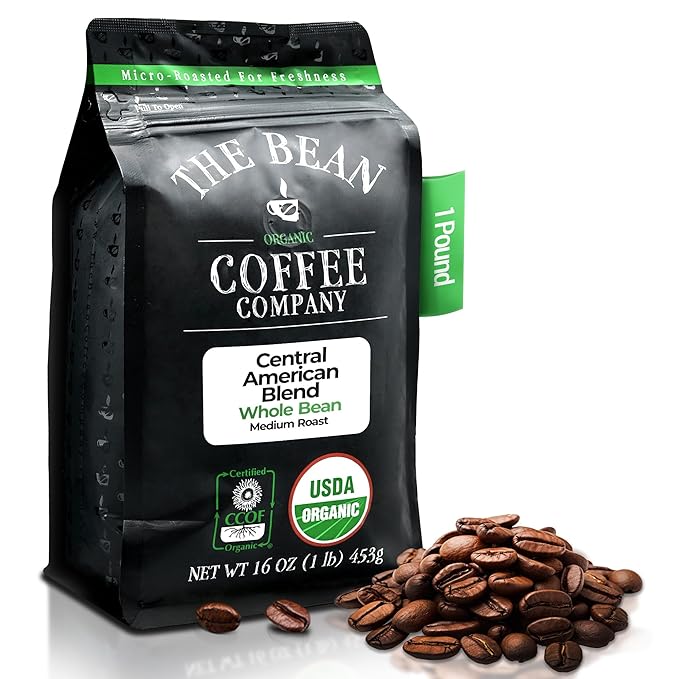 The Bean Organic Coffee Company Central America Medium Roast Whole Bean Coffee 16-Ounce Bag