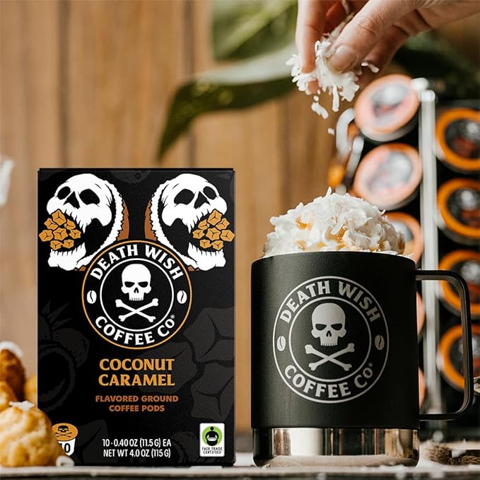 Death Wish Coffee Coconut Caramel Coffee Pods (30 Count)