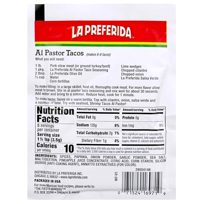 La Preferida Al Pastor Seasoning 1 Oz (Pack of 6)
