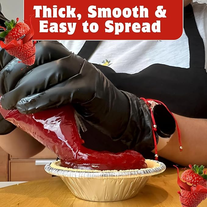 Jeynuuss Pastry Filling Easy-Squeeze Tube Sleeve For Pies Cakes Tarts Donuts Cream Pastry And Cake Filling Ez Squeeze Bag Cream Filling Cheesecake Filling Bakers Pie Filling (Strawberry (Pack of