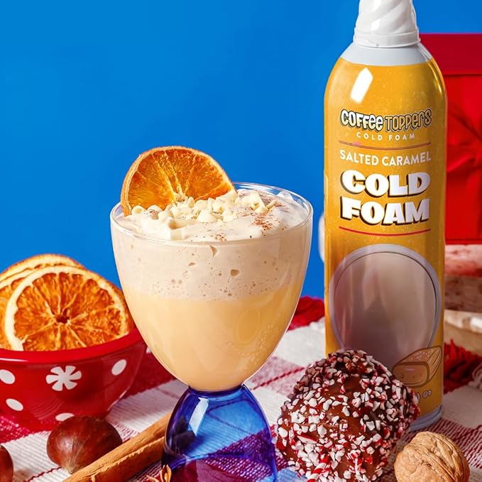 Coffee Toppers Cold Foam Salted Caramel 15 Ounce (Pack of 3) Be Your Own Barista Kosher