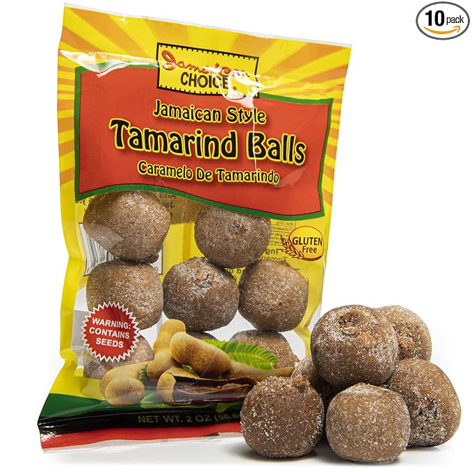 Jamaican Style Tamarind Balls Sweet And Sour Caramelo De Tamarindo | 2 oz Bag (10-Pack)