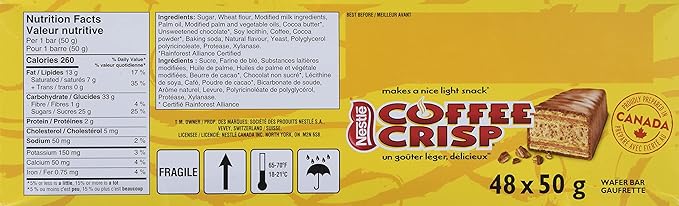 Nestle Coffee Crisp Bar 1.76-Ounce Bars (Pack of 48)