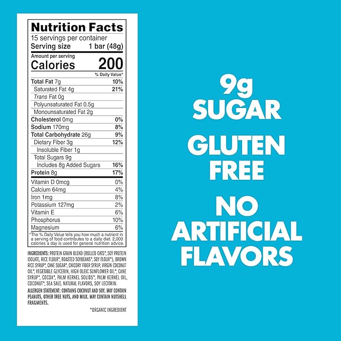 LUNA BAR - Gluten Free Snack Bars - Chocolate Dipped Coconut Flavor -8g of protein - Non-GMO - Plant-Based Wholesome Snacking - On the Go Snacks (1.69 Ounce Snack Bars 30 Count)