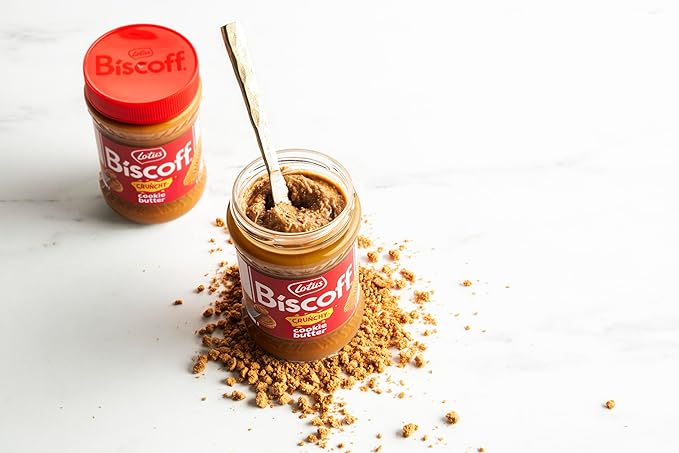 Lotus Biscoff CRUNCHY Cookie Butter Spread non GMO + Vegan 13.4 Oz Jar (Pack of 8)