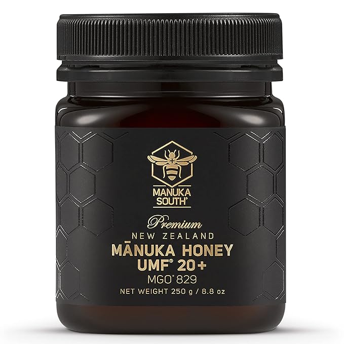 Manuka Honey New Zealand - Raw Manuka Honey UMF 20+ Certified (MGO 829+) - Natural Non-GMO Manuka Honey from Manuka South - 250g/8.8oz