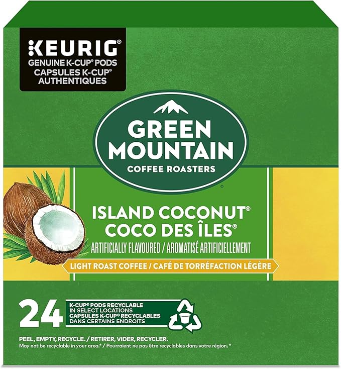 Green Mountain Coffee Roasters Island Coconut Single-Serve Keurig K-Cup Pods Flavored Coffee 24 Count (Packaging May Vary)