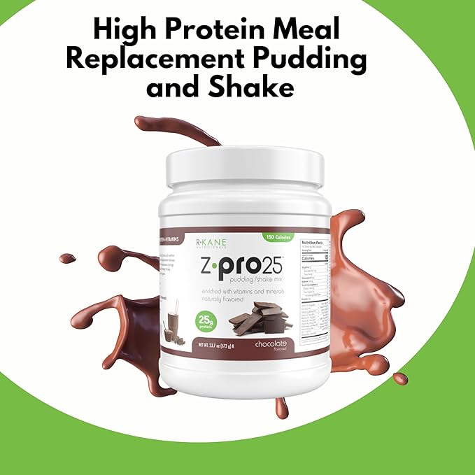 Z-Pro25 Protein Powder 23.7 oz 16 Servings – 25g Casein &amp Whey Blend – Low-Carb High-Protein Meal Replacement Shake – Muscle Recovery &amp Weight Management - 21 Vitamins &amp Minerals – Choc