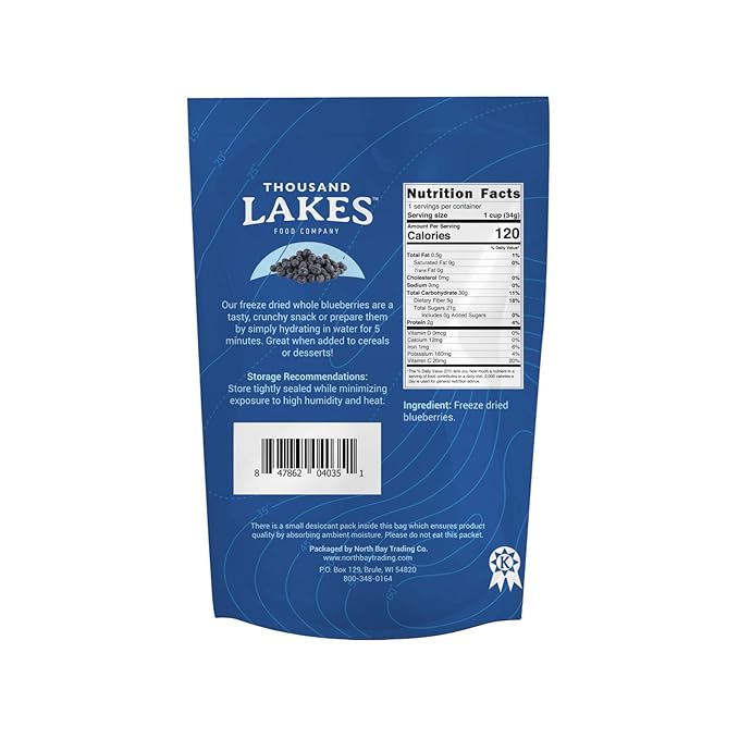 Thousand Lakes Freeze Dried Berries 3 2-Packs (6 Pouches Total) Bundle | 100% Whole Raspberries Whole Blueberries and Sliced Strawberries