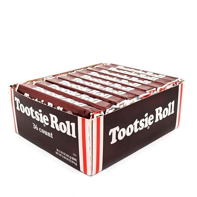 Tootsie Roll Bars Original Classic Size Peanut Free Gluten Free - 2.25 Ounce Rolls (Pack of 36)