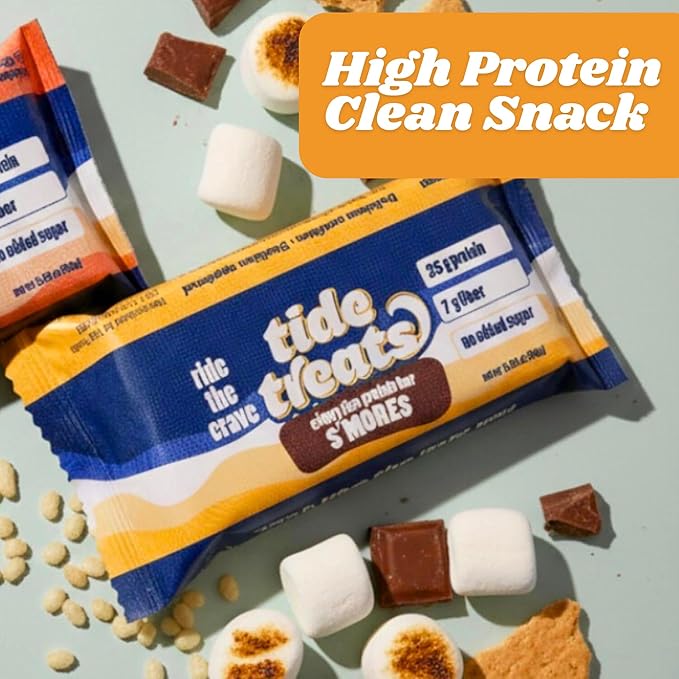 Crispy Rice Protein Treat Bar Variety Pack | 25 g Protein No Added Sugar 7 g Fiber Gluten Free | High Protein Snack for On-the-Go Post-Workout or Dessert Cravings | 8 Count