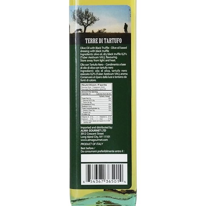Black Truffle Olive Oil | Terre di Tartufo | Versatile Condiment for Any Gourmet Dish | 8.4 fl oz (250ml) - Pack of 2