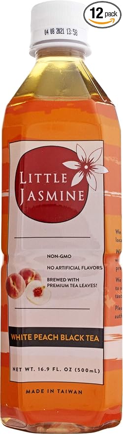 LITTLE JASMINE White Peach Black Tea 16.9 Fl Oz (Pack of 12)