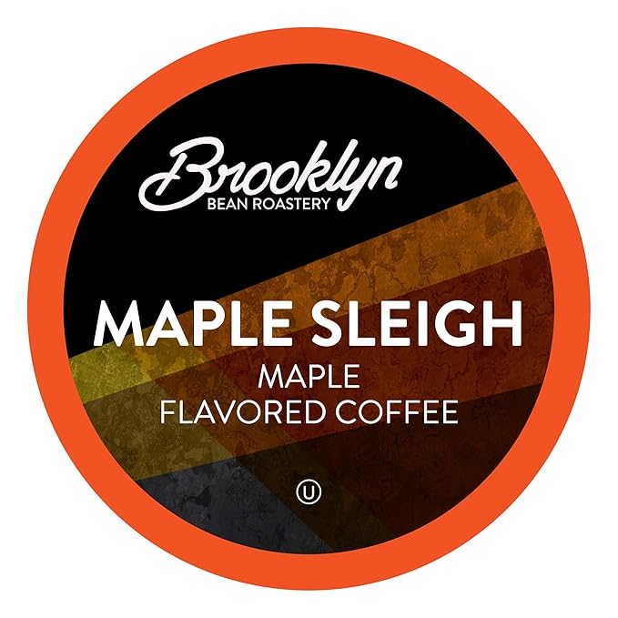 Brooklyn Beans Maple Flavored Maple Sleigh Gourmet Coffee Pods Compatible with 2.0 Keurig Coffee Pods Brewer 72 Count