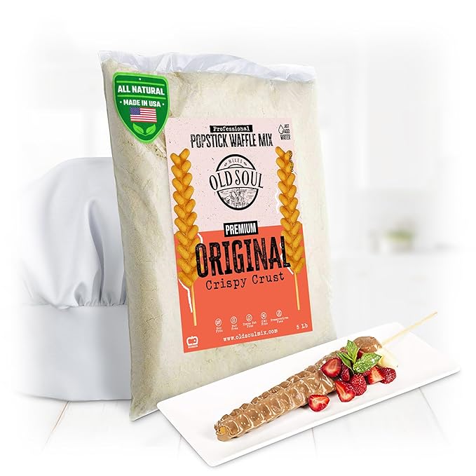 OldSoul Professional Popstick Waffle Mix | Crispy | Stick Waffles Dough Mix | Original Flavor | 5 lbs | 112 Waffles (5 Lbs Traditional)
