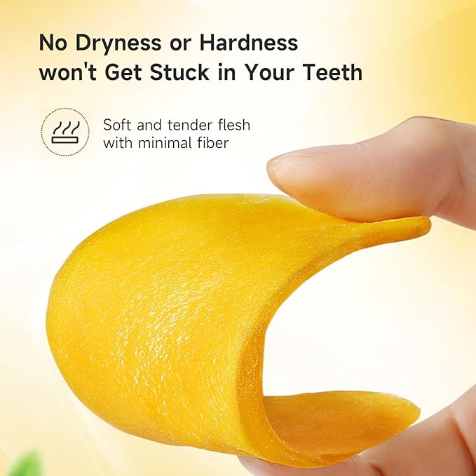 Dried Mango Slices Naturally Ripened Mangos Dried Fruits Delicious Texture Soft &amp Juicy Low Sugar Added Dried Mango Natural Fruit Snack Ideal for On-the-Go Yogurt Cake Decorating(17.6oz)