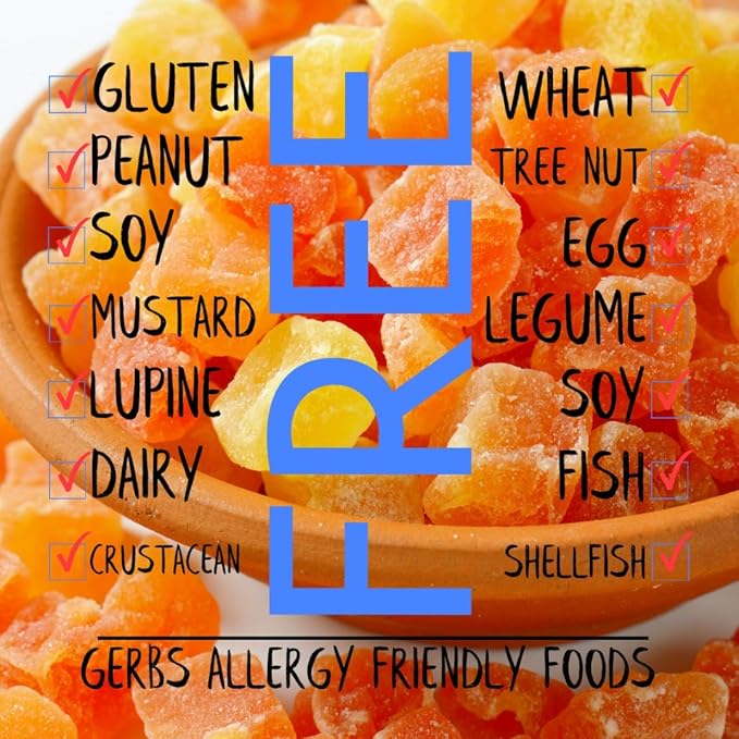Gerbs Lightly Sweetened Dried Papaya Cubes 2 lbs. | Unsulfured No Artificial Additives Resealable Bag | Naturally Sweet &amp Chewy | Top 14 Allergen-Free
