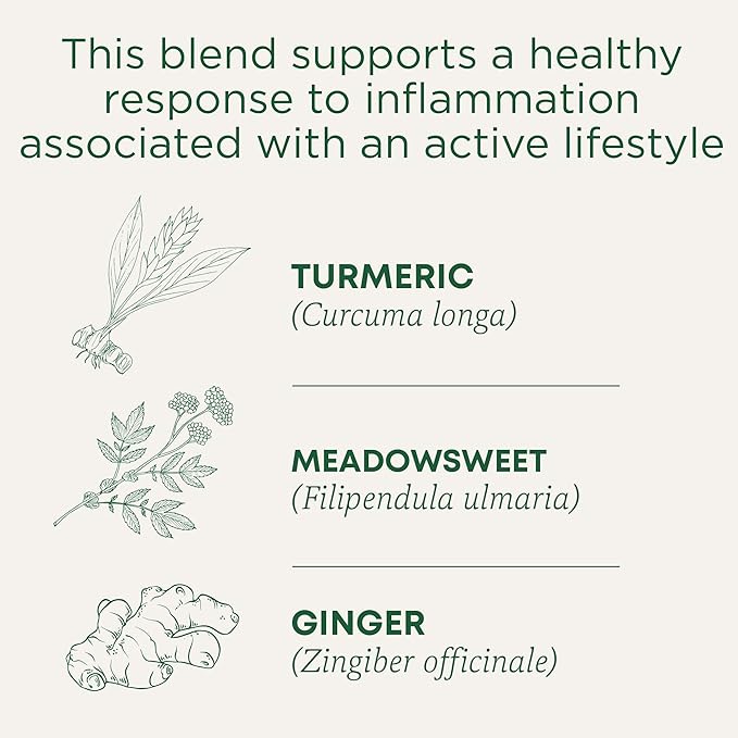 Traditional Medicinals Organic Turmeric with Meadowsweet &amp Ginger Herbal Tea Supports A Healthy Response To Inflammation16 Count (Pack of 6)