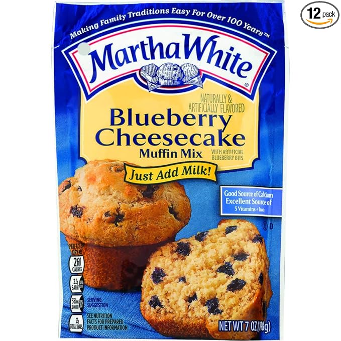 Martha White Blueberry Cheesecake Muffin Mix 7 Ounce (Pack of 12)