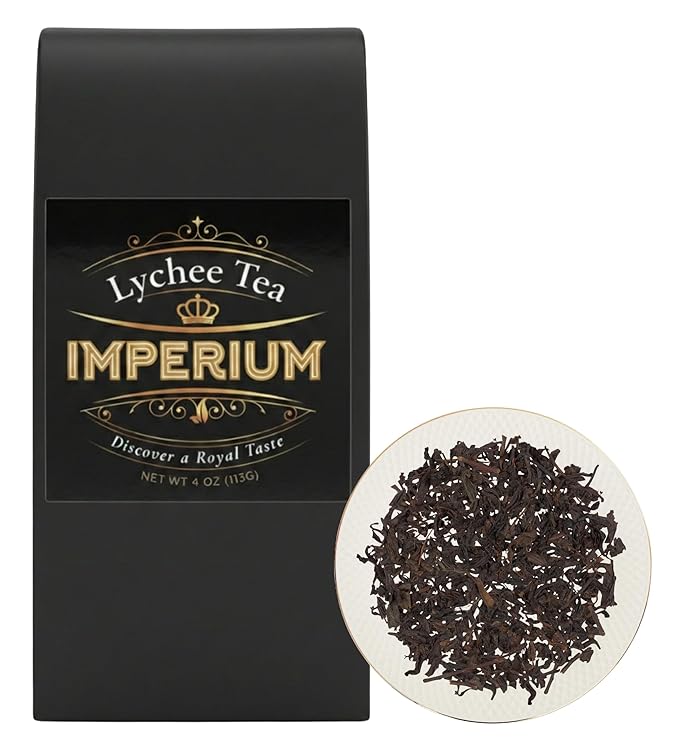 Imperium Lychee Oolong Tea Loose Leaf (4oz) Hand-Picked Premium Oolong Brews 100 Cups Naturally Uplifting Beverage Floral and Fruity Notes Exotic Sweet Aroma and Refreshing Smooth Finish