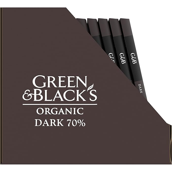 Green &amp Black's Organic Dark Chocolate Bar 70% Cacao 10 - 3.17 oz Bars