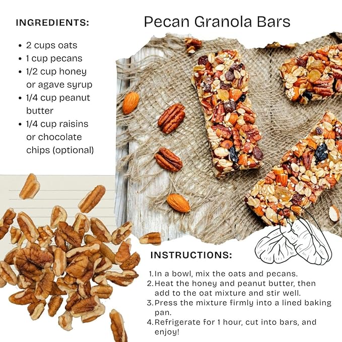 Bulk Medium Pecan Pieces 20 lb | Raw Natural Texas-Grown Pecans | Unsalted Freshly Shelled &amp Family-Farmed in the USA | Premium Quality for Baking Cooking &amp Snacks | Non-GMO Gluten-Free