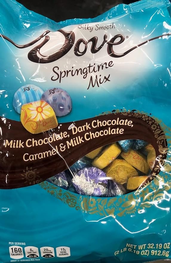 Dove Promises Milk &amp Dark Chocolate Assorted Easter Candy Springtime Mix 2 lbs. Bag