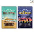 Ayoba Traditional Duo Grass Fed Beef Biltong &amp Droewors Bundle (4 Ounce Pack of 2) - Authentic South African Protein Snacks - Keto-Certified Paleo-Certified Gluten Free and Sugar Free