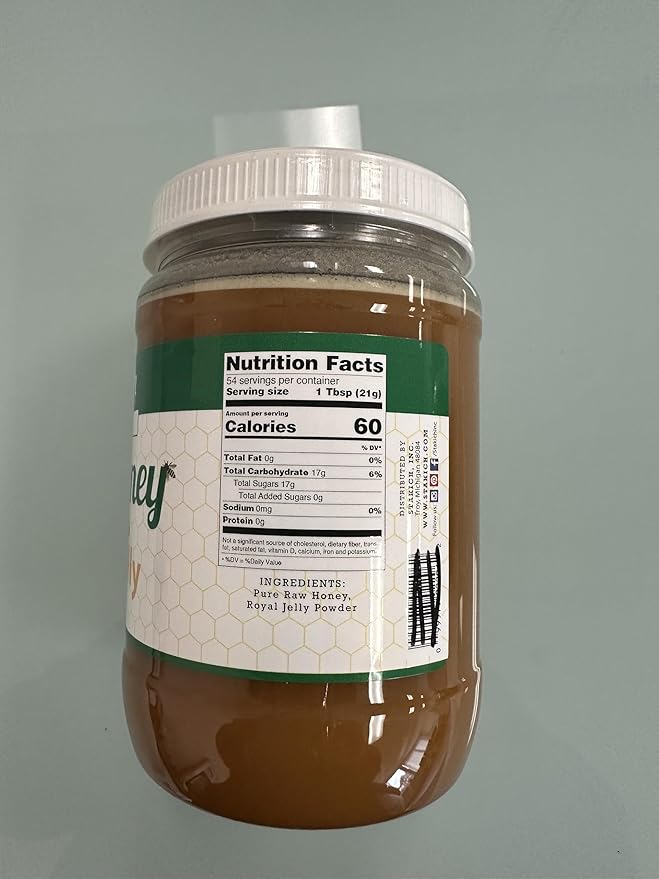 Stakich Royal Jelly Enriched Raw Honey - Pure Unprocessed Unheated - 40 Ounce