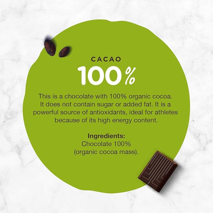 Hoja Verde Dark Chocolate Sugar Dairy Free Bars Keto Friendly Certified Organic | Vegan Natural Non-GMO and Gluten Free (100% Pure)
