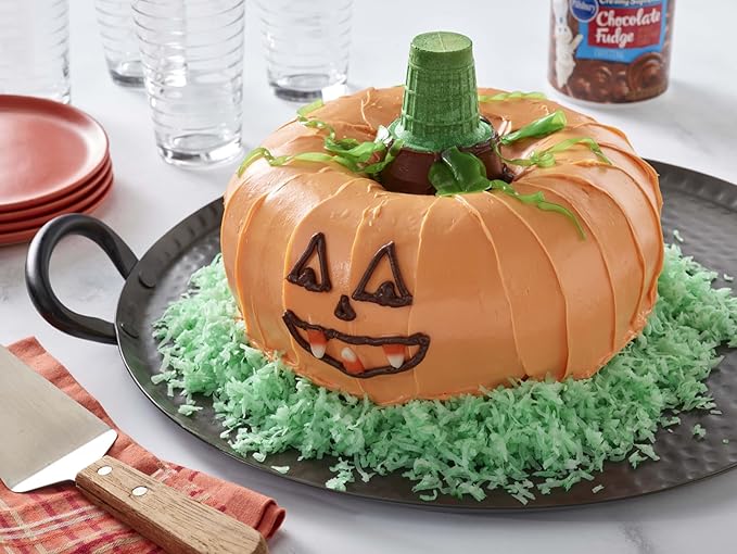 Funfetti Halloween Bundle 2 Chocolate Cake Mixes 1 of each Green and Orange Vanilla Frosting