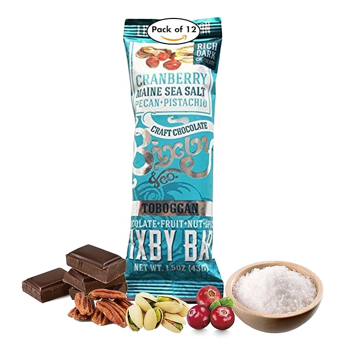 Bixby 12 Bars of Vegan Dark Chocolate - Gluten Free Pistachio Pecan and Cranberry Bulk Chocolate Bars - Non GMO Kosher Protein Snack with Clean Ingredients - Pack of 12 Gourmet Candy Bars 1.5oz each