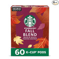 Starbucks K-Cup Coffee Pods Medium Roast Coffee for Keurig Coffee Makers Fall Blend 100% Arabica Limited Edition 6 Boxes (60 Pods Total)