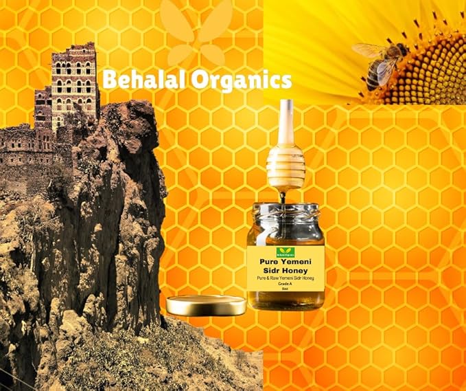 Yemeni Sidr Honey – 100% Pure Grade A Raw &amp Unfiltered &amp Cold-Extracted – Natural Superfood – Premium Sidr Honey from Do’an Valley – 227g / 8oz