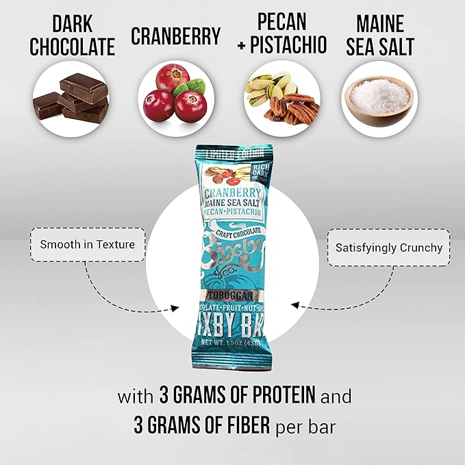 Bixby 12 Bars of Vegan Dark Chocolate - Gluten Free Pistachio Pecan and Cranberry Bulk Chocolate Bars - Non GMO Kosher Protein Snack with Clean Ingredients - Pack of 12 Gourmet Candy Bars 1.5oz each