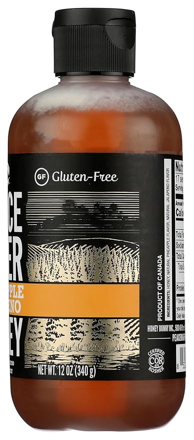 Peace River Pineapple Jalapeño Honey Pineapple Jalapeño Flavored Honey Kosher Gluten Free 12 Ounce (Pack of 6)