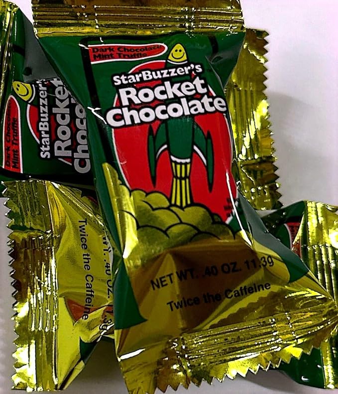 Rocket Chocolate Dark Chocolate Mint Flavored Caffeinated Chocolate Truffles 50 count Mini