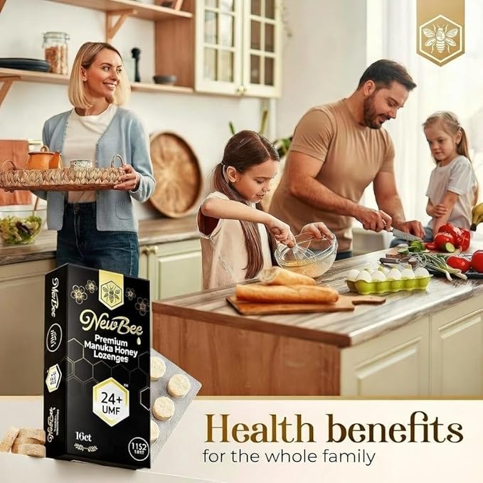 Manuka Honey Lozenges 16 Count Made W/UMF 24+ MGO 1152 New Zealand Manuka Honey UMF Certified Monofloral Traceable from Hive to Hand