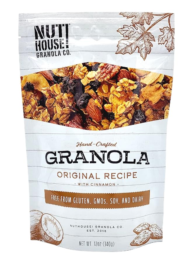 NutHouse! Granola Company - Premium Original Recipe Granola | Certified Gluten-Free Non-GMO Kosher | Vegan Soy-Free | 12 oz. Bag (3-Pack)