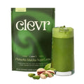 Clevr Pistachio Matcha SuperLatte Organic Ceremonial Grade Instant Superfood Powder Blend with Lions Mane Reishi Mushroom Coconut Cream Oat Milk Ashwagandha Serve Hot or Iced (14 Lattes)