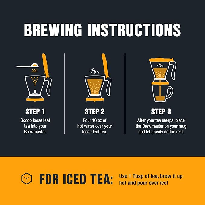 Tiesta Tea - Brewmaster and Cozy Fireside Tea Gift Set Non-Caffeinated Loose Leaf Holiday Tea Blends with Infuser Includes 16oz Tea Infuser &amp 2 Refillable Tins Fireside Spice &amp Peppermint C