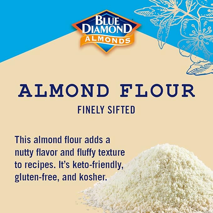 Blue Diamond Almonds Almond Flour Gluten Free Blanched Finely Sifted 1 Lb (Pack of 2)