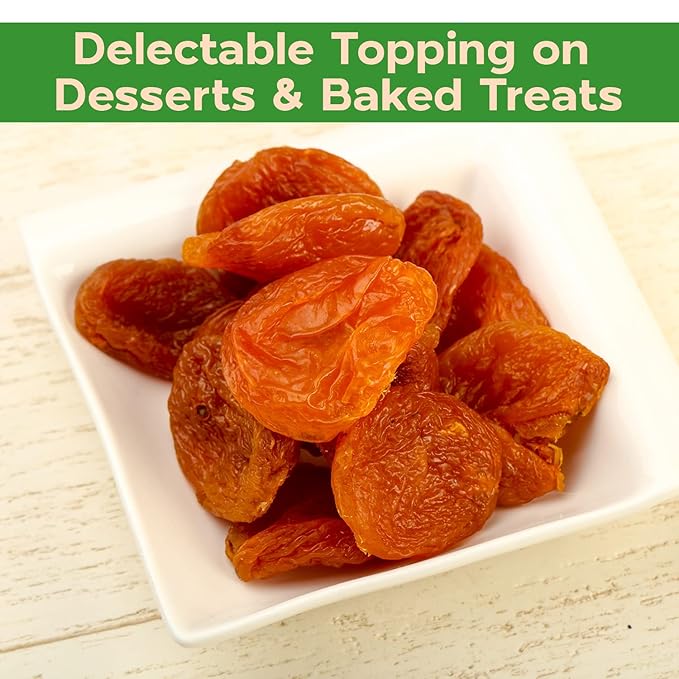 Sincerely Nuts - Dried Jumbo California Apricots | Two Lb. Bag | Dehydrated | Sweet Gourmet Snacking Food | Kosher and Gluten Free