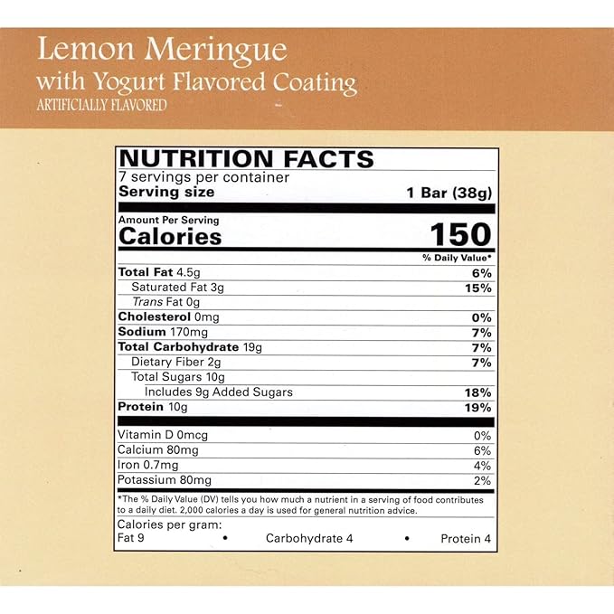 DPTG - Gourmet High Protein Snack Bar High Protein Low Calorie Low Carb Snack Pack Aspartame Free Bariatric Friendly Ideal Protein Compatible (Lemon Meringue)