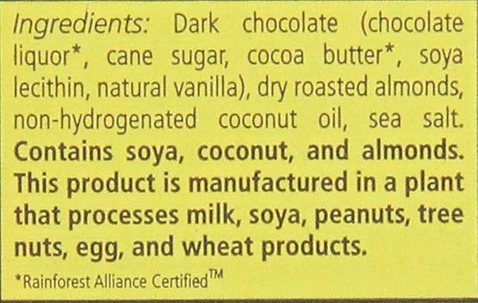 Seattle Chocolates Truffle Bar Salted Almond 2.5 Ounce (Pack of 12)
