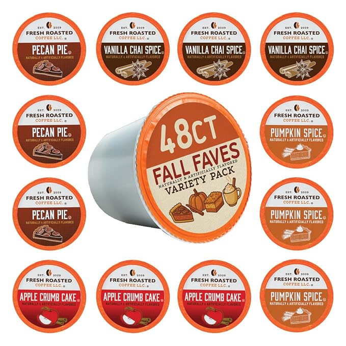 Fresh Roasted Coffee Fall Faves Variety Pack K-Cup Compatible 48 Count