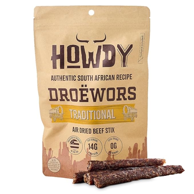 Howdysnax Handcraft Authentic Small Batch Droëwors Beef Sticks Sugar Free Soy Free Paleo &amp Keto Friendly Snack