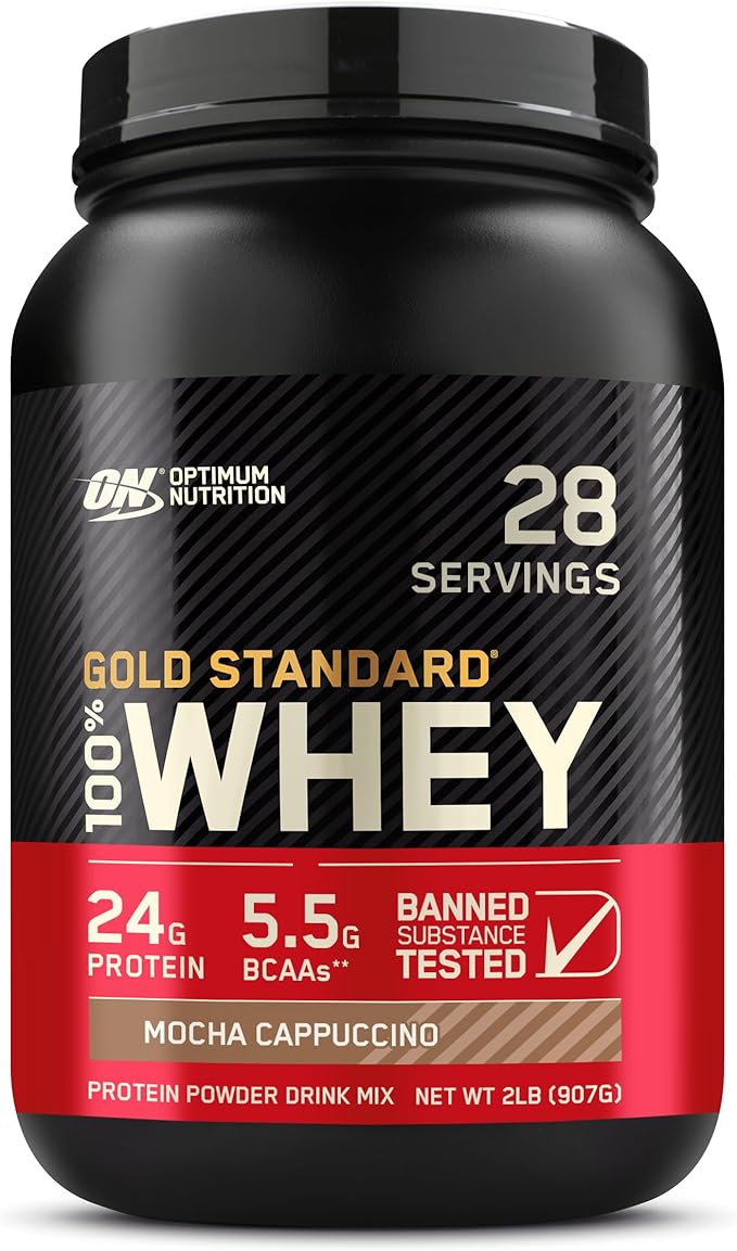 Optimum Nutrition Gold Standard 100% Whey Protein Powder Mocha Cappuccino 2 Pound (Packaging May Vary)